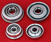 Roller end bearings in metal